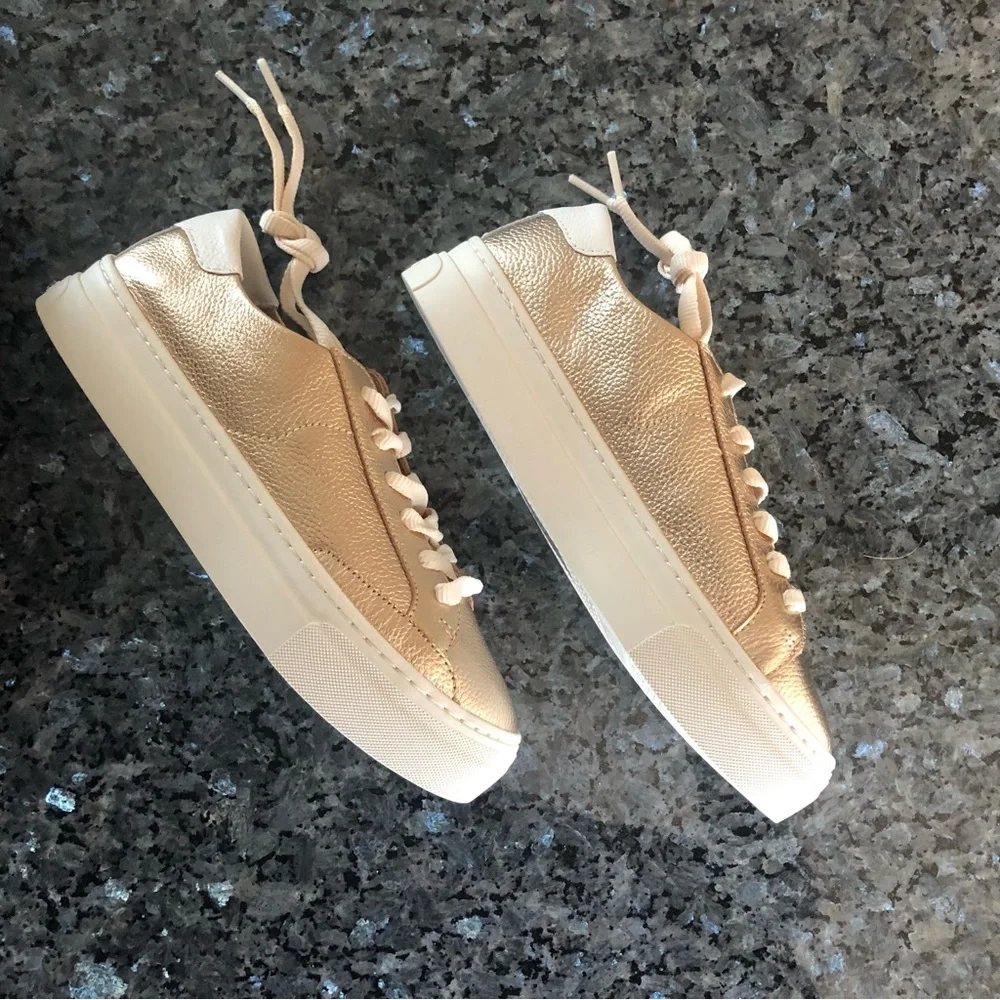 NEW SOLUDOS Ibiza Platform Rose Metallic Sneakers - Picture 12 of 16
